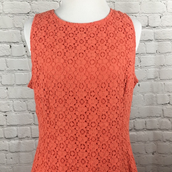 London Times Fit and Flare Coral Dress | Size 14 - Picture 3 of 5